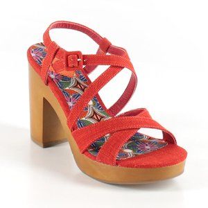 Rocket Dog Red Strappy High Heel Sandals size 6